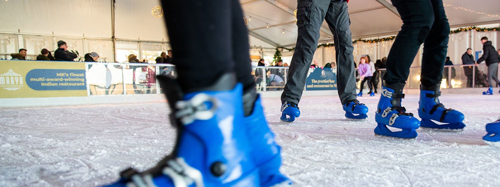 Ice skates on rink